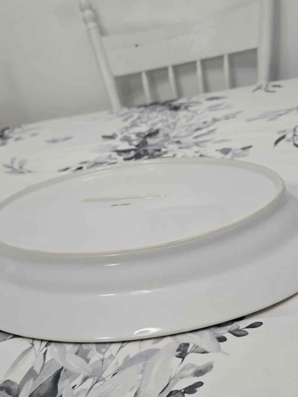 Vintage Wiss China Oval Serving Tray Porcelain Japan White Gold Floral Filigree